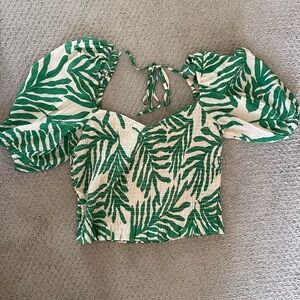 H&M tropical pattern smock top